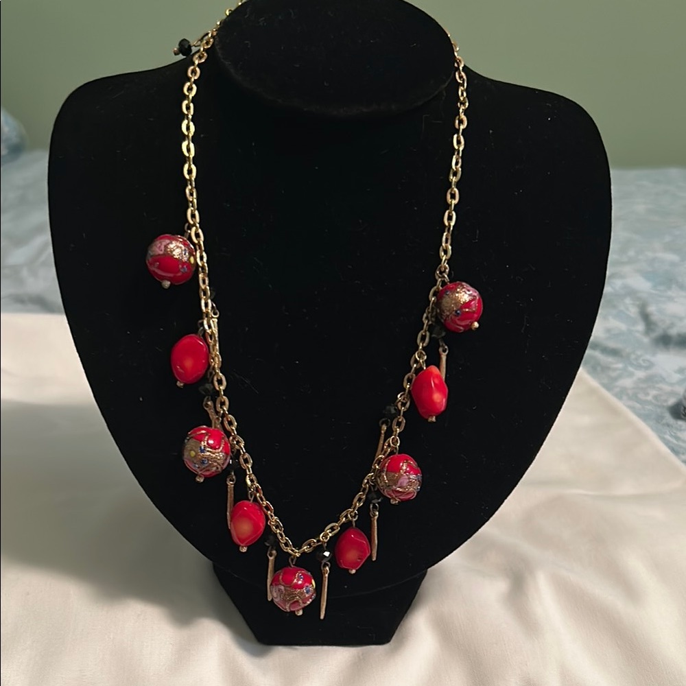 Vintage Wedding Cake and Coral Necklace